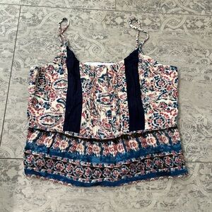 Miss Me | Peasant Milk Maid Y2K Floral Tank Top | SZ Small